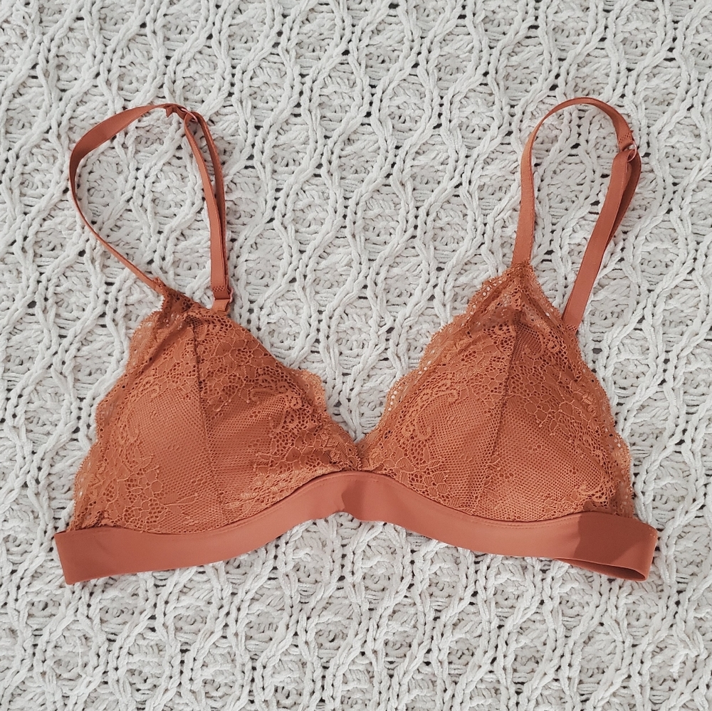 Joe Fresh Limited Edition Rust Orange Lace Bra- Size S- Brand New Never Used View 5